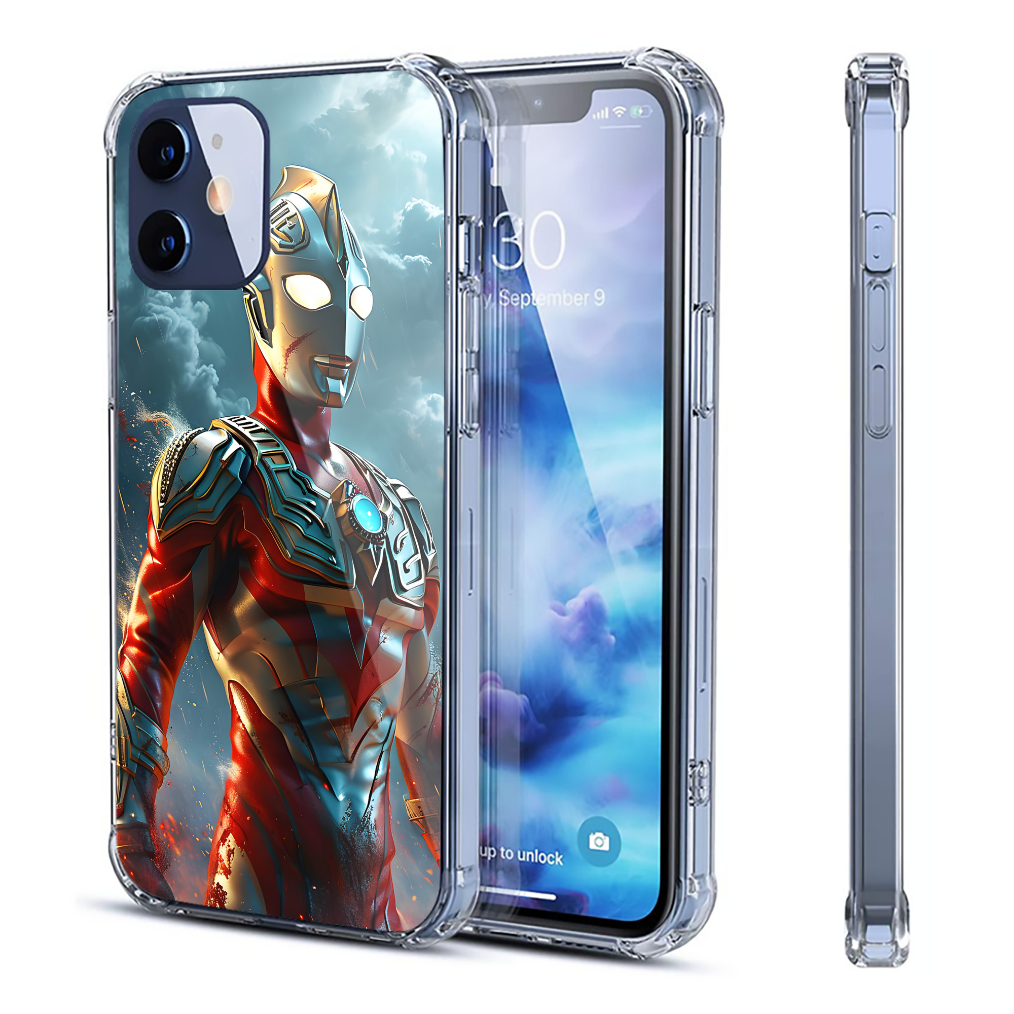 （画像用） ウルトラマン Ultraman 【iPhone 12シリーズ対応】透明スマホケース（クリアソフトケース）